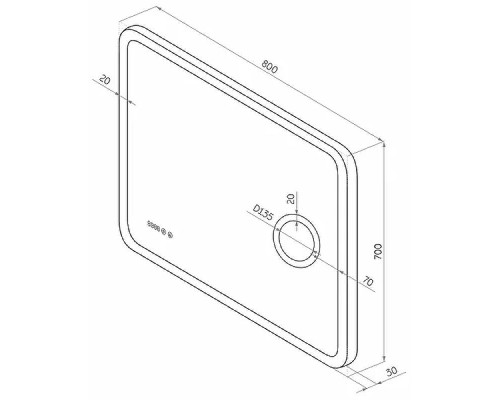 Зеркало Континент Bliss 800х700 ЗЛП334 с подсветкой с сенсорным выключателем