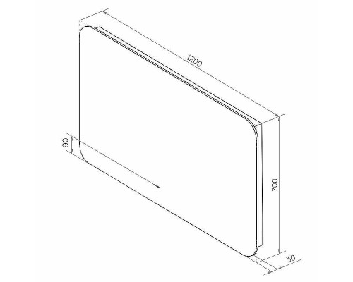 Зеркало Континент Burzhe 1200х700 ЗЛП3530 с подсветкой с бесконтактным выключателем