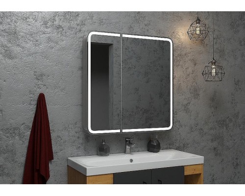 Зеркальный шкаф Континент Elliott LED 80 МВК014 с подсветкой Белый