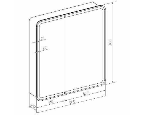 Зеркальный шкаф Континент Elliott LED 80 МВК014 с подсветкой Белый