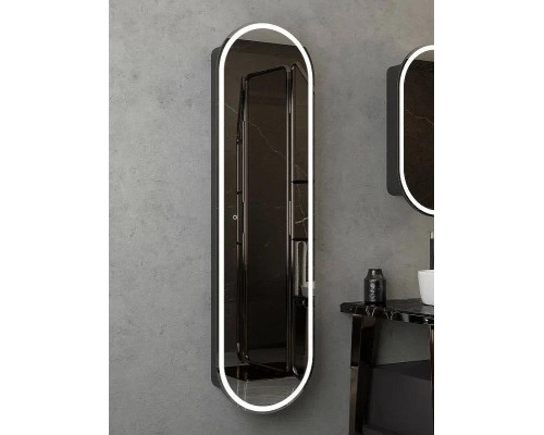 Зеркальный шкаф Континент Elmage black LED 45 МВК048 с подсветкой Черный