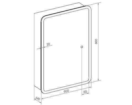 Зеркальный шкаф Континент Emotion LED 60 МВК028 с подсветкой Белый