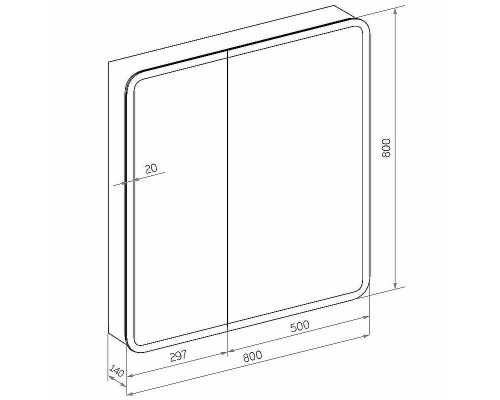 Зеркальный шкаф Континент Emotion LED 80 МВК030 с подсветкой Белый