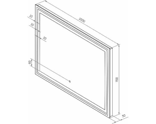 Зеркало Континент Fancy 1000x700 ЗЛП879 с подсветкой с сенсорным выключателем