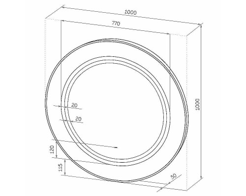 Зеркало Континент Forest 1000 ЗЛП301 с подсветкой с бесконтактным выключателем