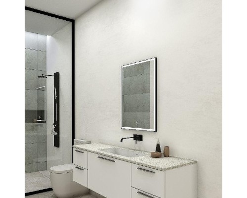 Зеркало Континент Frame 600x800 ЗЛП948 с подсветкой Черное с сенсорным выключателем