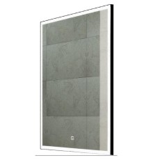 Зеркало Континент Frame 600x800 ЗЛП1005 с подсветкой Черное с сенсорным выключателем с подогревом с часами