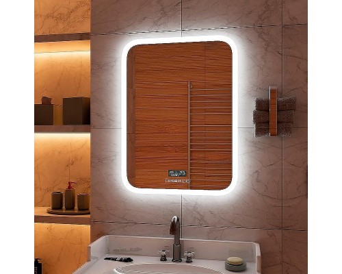 Зеркало Континент Glamour 700х900 ЗЛП451 с подсветкой с многофункциональной панелью