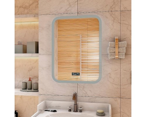 Зеркало Континент Glamour 700х900 ЗЛП451 с подсветкой с многофункциональной панелью