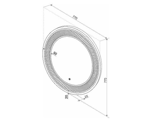 Зеркало Континент Mars D 770 ЗЛП55 с подсветкой с сенсорным выключателем