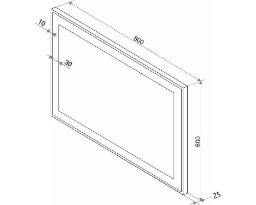 Зеркало Континент Mercury 800х600 ЗЛП571 с подсветкой с сенсорным выключателем