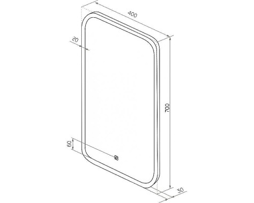 Зеркало Континент Mini 400х700 ЗЛП852 с подсветкой с сенсорным выключателем