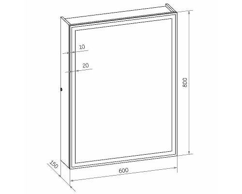 Зеркальный шкаф Континент Mirror Box black Led 60 МВК053 с подсветкой Черный