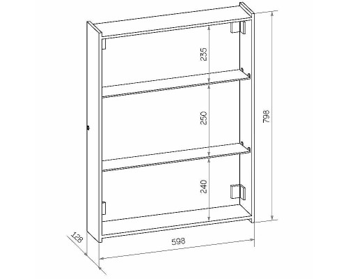 Зеркальный шкаф Континент Mirror Box black Led 60 МВК053 с подсветкой Черный
