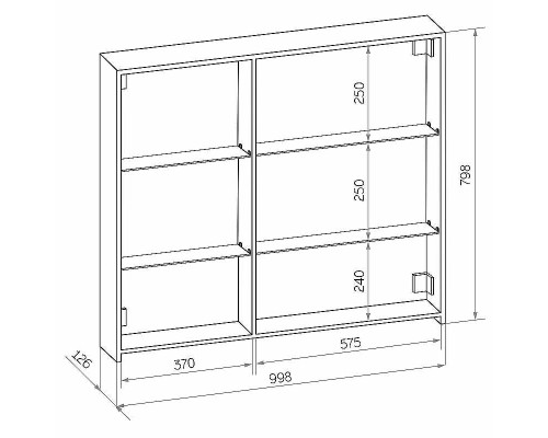 Зеркальный шкаф Континент Mirror Box black Led 100 МВК051 с подсветкой Черный