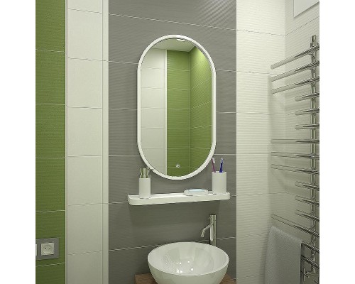 Зеркало Континент Prime 450х800 ЗЛП1099 с подсветкой Белое с сенсорным выключателем