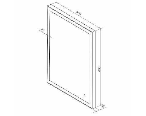Зеркало Континент Solid 600х800 ЗЛП620 с подсветкой Серебро с сенсорным выключателем