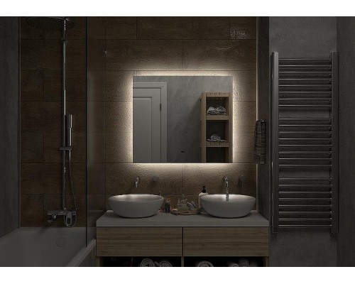 Зеркало Континент Trezhe 800x700 ЗЛП534 с подсветкой с бесконтактным выключателем