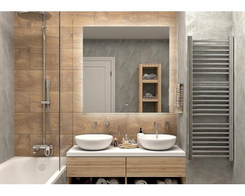 Зеркало Континент Trezhe 1000x1000 ЗЛП2286 с подсветкой с сенсорным выключателем с подогревом