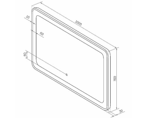Зеркало Континент Velvette 1000x700 ЗЛП466 с подсветкой с сенсорным выключателем