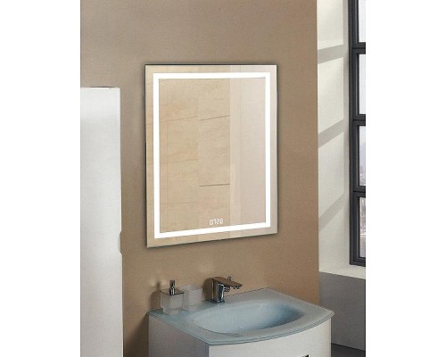 Зеркало Континент Verte 600х800 ЗЛП478 с подсветкой с часами и датчиком движения