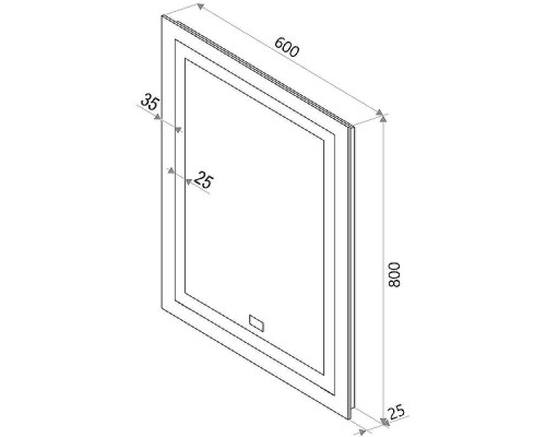 Зеркало Континент Verte 600х800 ЗЛП478 с подсветкой с часами и датчиком движения