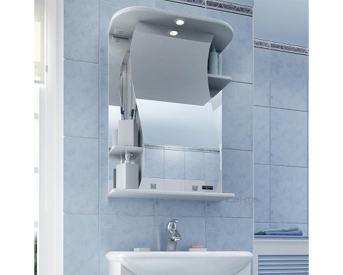 Зеркальный шкаф СанТа Лира 55 с подсветкой Белый