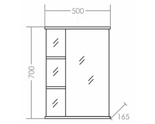 Зеркальный шкаф СанТа Ника 50 R 101085 Белый