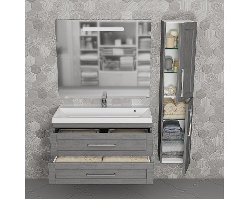 Тумба под раковину СанТа Венера 100 221021 подвесная Дуб серый