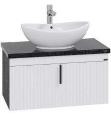 Тумба под раковину СанТа Юпитер 80 700358 подвесная Белая Темное дерево