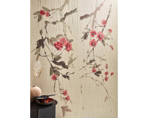 Панно Marburg Crush Motion 63448 Винил на флизелине (1,4x2,7) Бежевый/Коричневый, Цветы