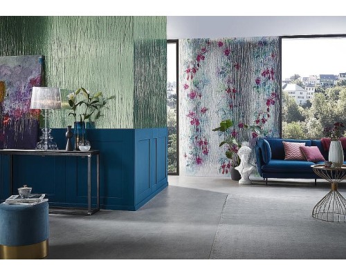 Панно Marburg Crush Motion 63394 Винил на флизелине (0,7x2,7) Серый/Разноцветный, Цветы