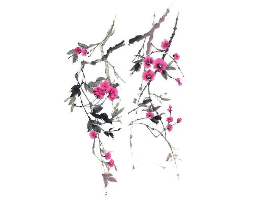 Панно Marburg Crush Motion 63446 Винил на флизелине (1,4x2,7) Белый/Розовый, Цветы