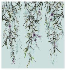 Панно Marburg Crush Motion 63454 Винил на флизелине (2,1x2,7) Серый, Листья/Цветы