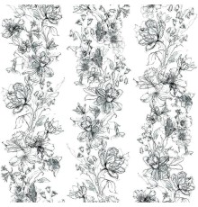 Панно Marburg Crush Motion 63455 Винил на флизелине (2,1x2,7) Белый/Черный, Цветы