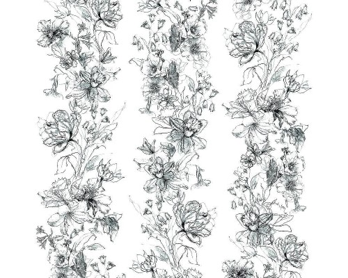 Панно Marburg Crush Motion 63455 Винил на флизелине (2,1x2,7) Белый/Черный, Цветы