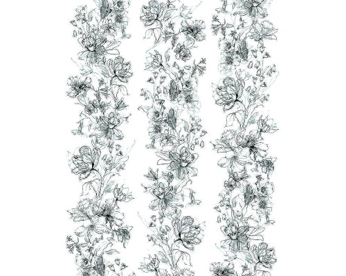 Панно Marburg Crush Motion 63455 Винил на флизелине (2,1x2,7) Белый/Черный, Цветы