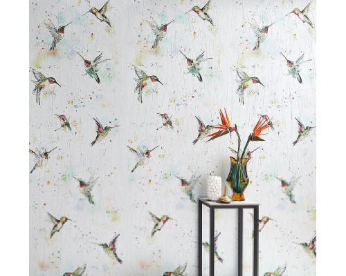 Панно Marburg Crush Motion 63461 Винил на флизелине (2,1x2,7) Белый/Разноцветный, Птицы