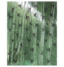 Панно Marburg Crush Motion 63463 Винил на флизелине (2,1x2,7) Зеленый, Птицы