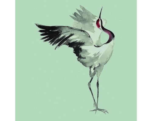 Панно Marburg Crush Motion 63476 Винил на флизелине (0,7x2,7) Зеленый, Птицы