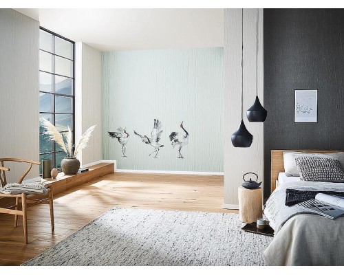 Панно Marburg Crush Motion 63476 Винил на флизелине (0,7x2,7) Зеленый, Птицы