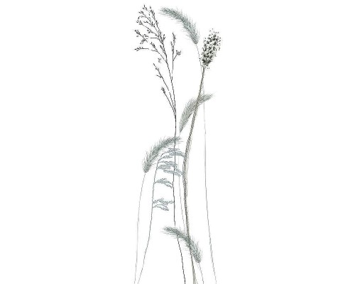 Панно Marburg Crush Motion 63486 Винил на флизелине (0,7x2,7) Белый, Цветы/Листья