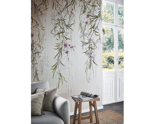 Панно Marburg Crush Motion 63489 Винил на флизелине (0,7x2,7) Белый, Цветы/Листья