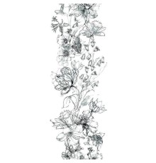 Панно Marburg Crush Motion 63492 Винил на флизелине (0,7x2,7) Белый/Черный, Цветы