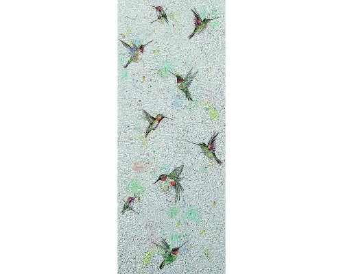 Панно Marburg Crush Motion 63497 Винил на флизелине (0,7x2,7) Серый/Разноцветный, Птицы