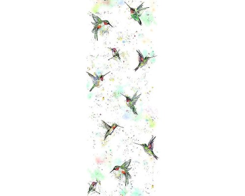 Панно Marburg Crush Motion 63498 Винил на флизелине (0,7x2,7) Белый/разноцветный, Птицы