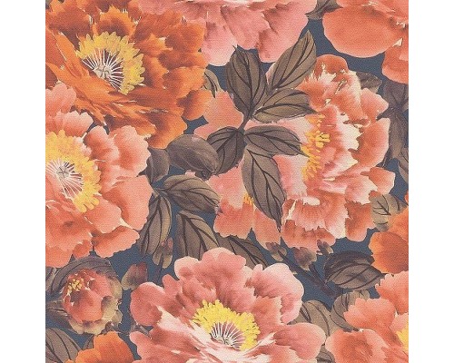 Обои RASCH Kimono 408348 Винил на флизелине (0,53x10,05) Разноцветный, Цветы