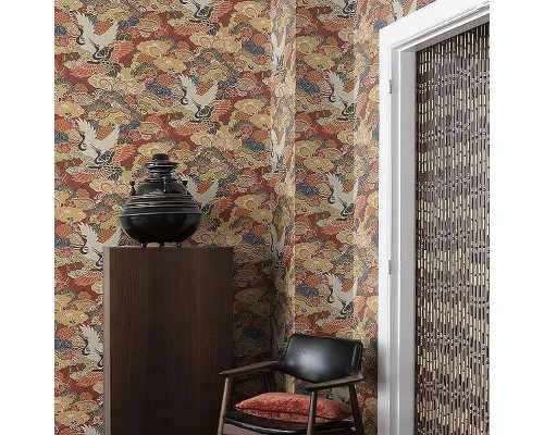 Обои RASCH Kimono 409345 Винил на флизелине (0,53x10,05) Разноцветный, Птицы