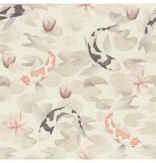 Обои RASCH Kimono 409420 Винил на флизелине (0,53x10,05) Белый/Серый/Оранжевый, Животные