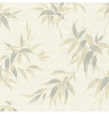 Обои RASCH Kimono 409741 Винил на флизелине (0,53x10,05) Белый/Бежевый, Листья